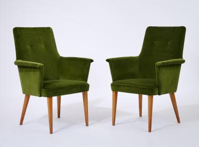 Pair of High Back Italian Armchairs 1960s