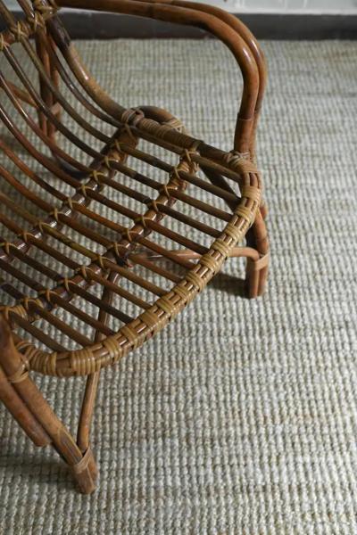 Pair of High back bamboo armchairs 1960s