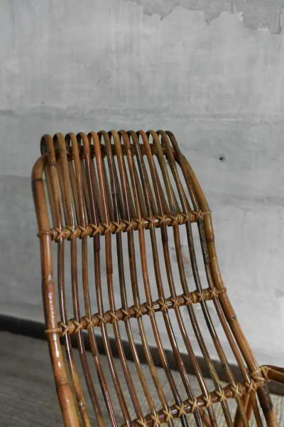 Pair of High back bamboo armchairs 1960s