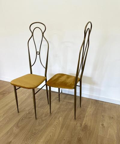 Pair of Hight Back Brass Chairs