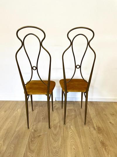 Pair of Hight Back Brass Chairs