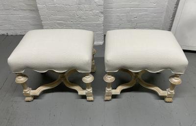 Pair of Hollywood Regency Cerused Benches