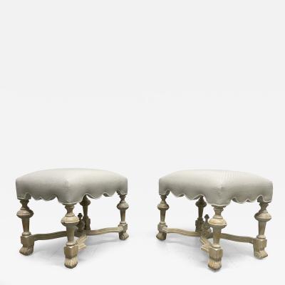 Pair of Hollywood Regency Cerused Benches