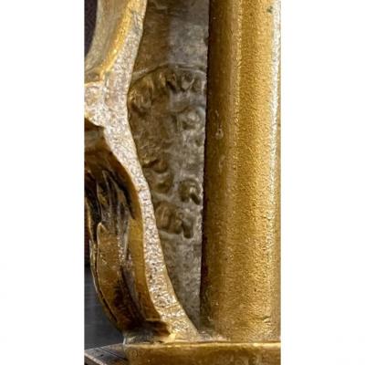 Pair of Hollywood Regency French Bronze Putti Candelabra Table Lamps Paris
