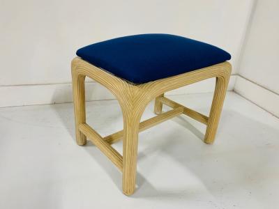 Pair of Hollywood Regency Reed Upholstered Benches