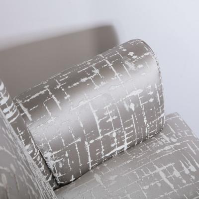 Pair of Hollywood Regency Scroll Form Ebonized Walnut Textural Silk Armchairs