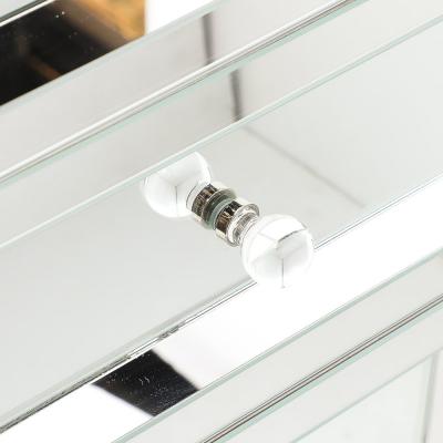 Pair of Hollywood Regency Style Custom Mirrored Nightstands with Three Drawers