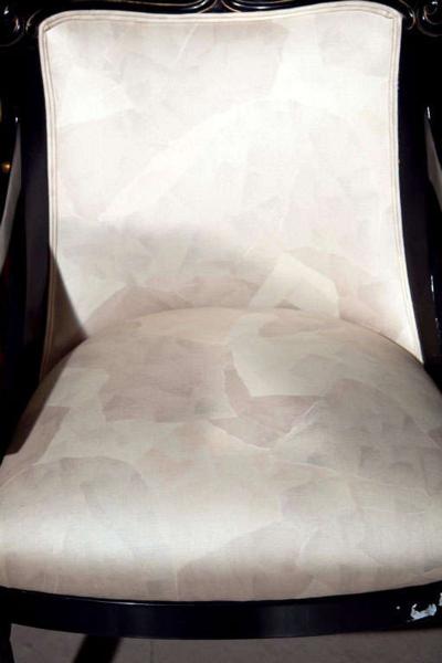 Pair of Hollywood Regency Style Ebonized Armchairs