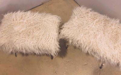 Pair of Hollywood Regency Style Lucite X Form Base Benches