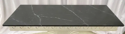 Pair of Hollywood Regency Style Shell From Console Tables Faux Marble Top