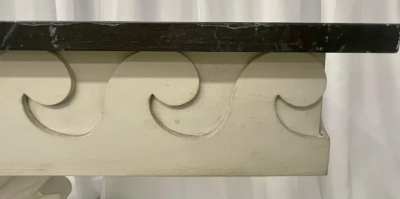 Pair of Hollywood Regency Style Shell From Console Tables Faux Marble Top