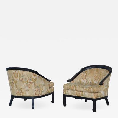 Pair of Hollywood Regency Tub Chairs