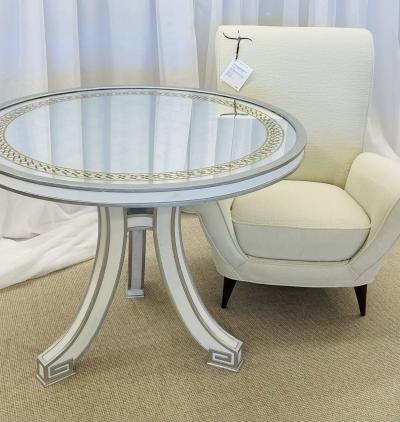 Pair of Hollywood Regency glomis Top Painted Side End or Centre Tables