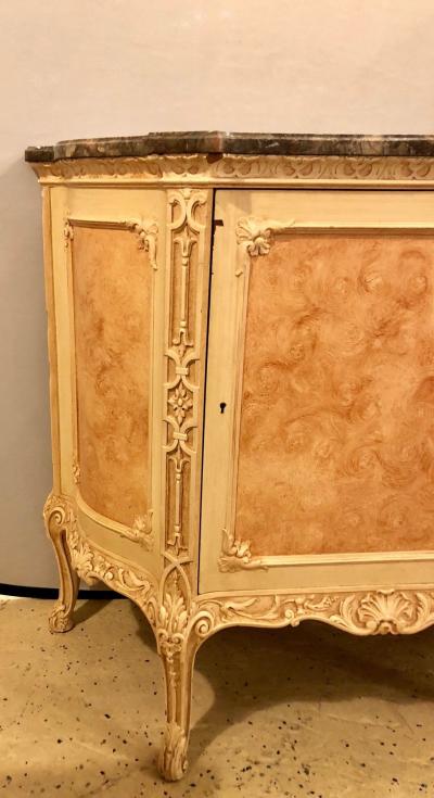 Pair of Hostetler Custom Faux Painted Marble Top Commodes or Nightstands