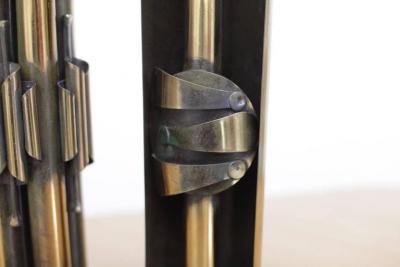 Pair of Huge Brutalist Candle Holders in Brass