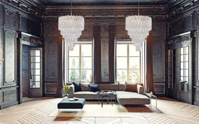 Pair of Huge Italian Murano Glass Chandelier