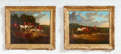 Pair of Hunt Paintings Attributed to Henry Alken