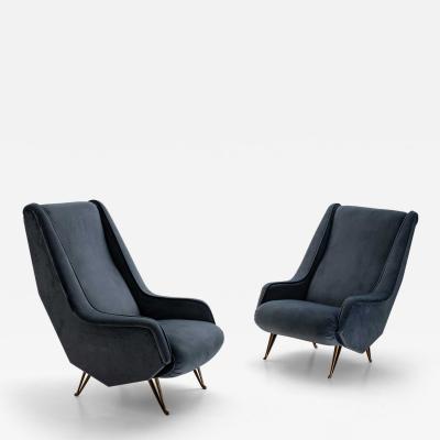 Pair of ISA Bergamo Armchairs Italy