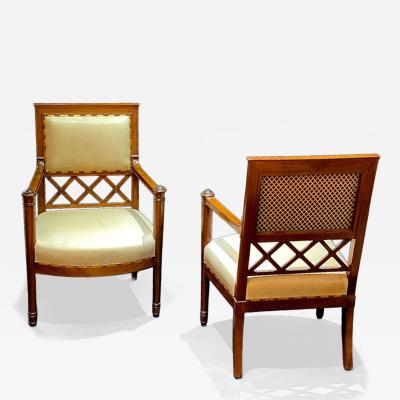 Pair of Important French Consulat Arm Chairs
