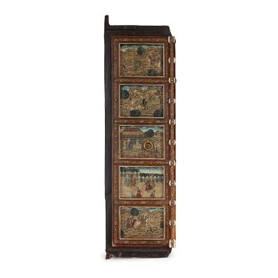 Pair of Indian wooden doors with painted decoration