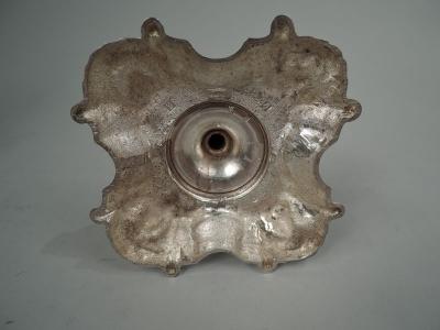 Pair of Irish Georgian Sterling Silver Shell Mask Candlesticks 1969