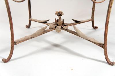 Pair of Iron Tables with Marble Tops