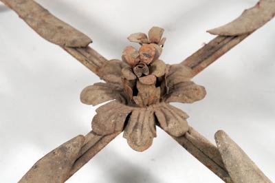 Pair of Iron Tables with Marble Tops