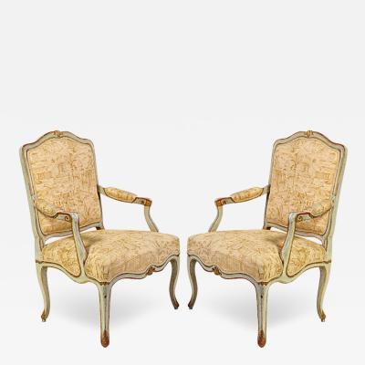 Pair of Italian 18th Century Painted Armchairs