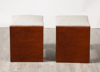 Pair of Italian 1950s Briar Wood Stools