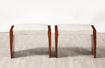 Pair of Italian 1950s Briar Wood Stools