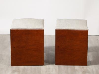 Pair of Italian 1950s Briar Wood Stools