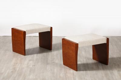 Pair of Italian 1950s Briar Wood Stools