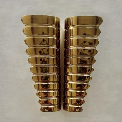 Pair of Italian 1950s Gilt Brass Door Handles