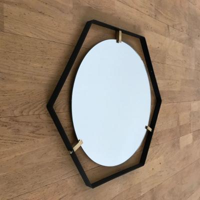 Pair of Italian 1950s Hexagonal Mirrors