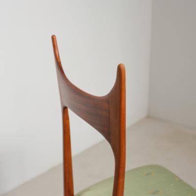 Pair of Italian 1950s Side Chairs in Exotic Wood Restored Shellac Finish