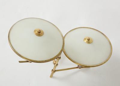 Pair of Italian 1950s Wall Sconces with Glass Shades