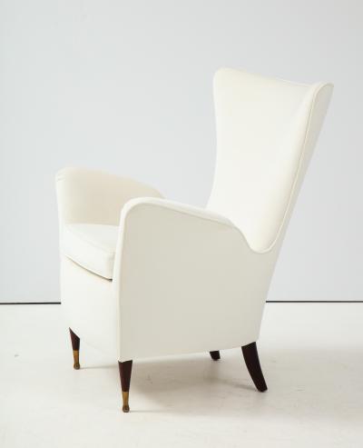 Pair of Italian 1950s Wing High Back Armchairs