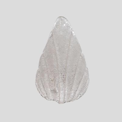 Pair of Italian 1950s glass leaf shaped wall lights