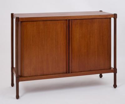 Pair of Italian 1960s Cabinets with Rounded Tambour Doors