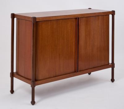 Pair of Italian 1960s Cabinets with Rounded Tambour Doors