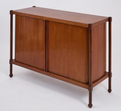 Pair of Italian 1960s Cabinets with Rounded Tambour Doors