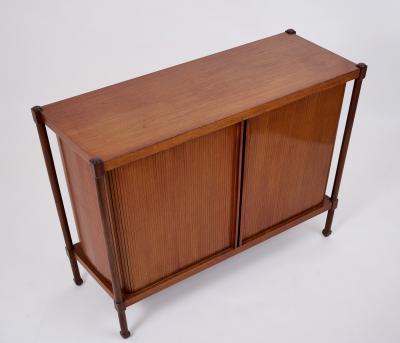 Pair of Italian 1960s Cabinets with Rounded Tambour Doors