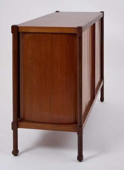 Pair of Italian 1960s Cabinets with Rounded Tambour Doors