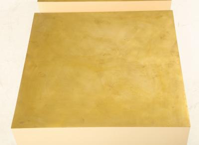 Pair of Italian 1970s Brass and Lacquer Cube Form Coffee Tables