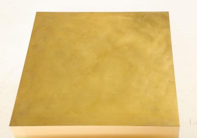 Pair of Italian 1970s Brass and Lacquer Cube Form Coffee Tables