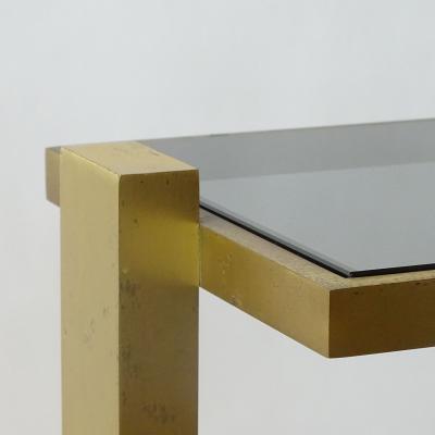 Pair of Italian 1970s brass and glass bedside tables