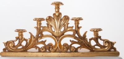 Pair of Italian 19th Century Gold Gilt Candelabra
