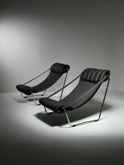 Pair of Italian 70s Lounge Chairs by Corsini Wiskemann for Cinova