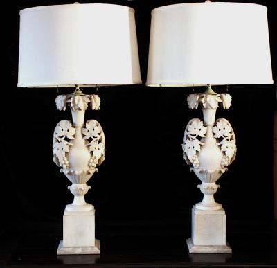 Pair of Italian Alabaster Lamps