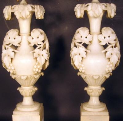 Pair of Italian Alabaster Lamps